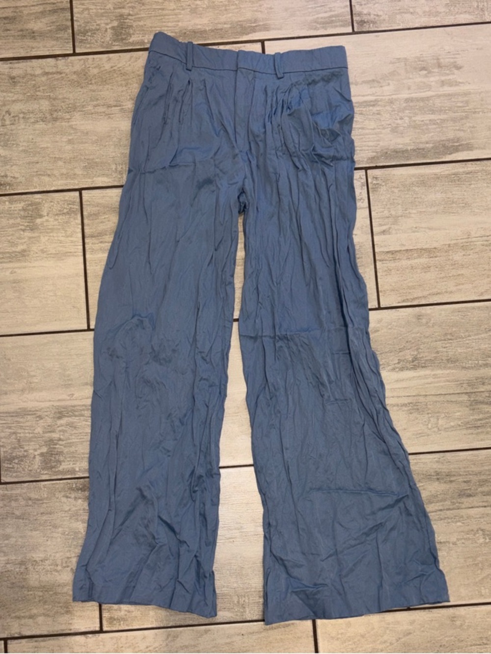 Zara Blue Bootcut Satiny Pants